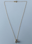 Preview: gold plated silver chain with 10 mm white zirconia heart pendant-anchor chain 45 cm-----